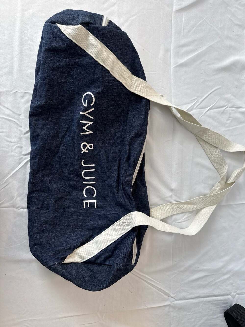 Gym & Juice Athletic Yoga Duffel Bag Blue Zip With Pockets